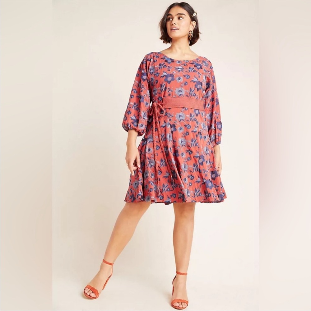 Anthropologie Juniper embroidered mini dress